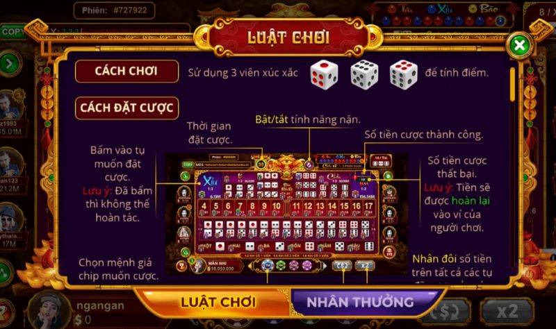 Sicbo tại nhà cái #1 Châu Á XocDia88 – Cược 1 ăn 180, hấp dẫn từng giây 3 Chọn trò chơi Sicbo