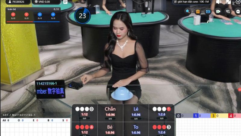 Giao diện màn hình xóc đĩa livestream